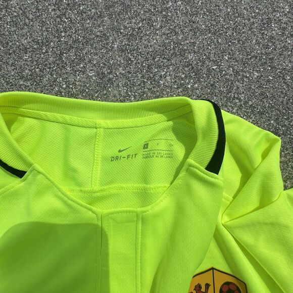 Nike Valeo Futbol FC Soccer Jersey Mens Small Neon Yellow Dri-Fit Graphic Print - Picture 4 of 8
